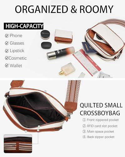 Image of Crossbody Bags for Women,Multi-Pocket Leather Crossbody Purse