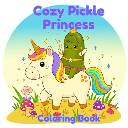 Cozy Pickle Princess Coloring Book: A Whimsical and Funny Coloring Adventure for All Ages Featuring Royal Pickles, Cozy Castles, and Magical Veggie ... | Perfect for Stress Relief & Creativity