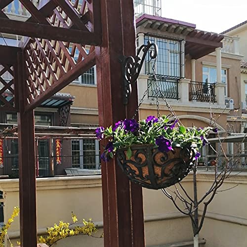 Żeliwny ścienny kosz na kwiaty Hak do zawieszania Wieszak na światło zewnętrzne Antyczny rustykalny wieszak ścienny Dom Ogród Dekoracje ścienne Retro Metalowy uchwyt do przechowywania naścienny/398