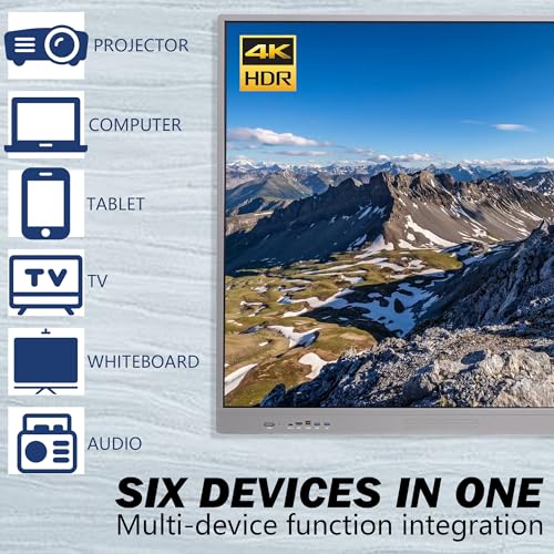 SELFIE CAT 65'' Interactive Touchscreen Monitor Smart Digital Electronic Whiteboard Interactive Board with Wall Mount 4K UHD Smartboard Touchscreen Display All in One Computer for Classroom Business