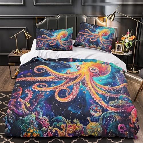 Housse de couette pieuvre hypoallergique avec fermeture éclair solide - 2
