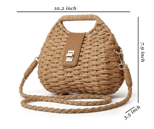 Casual Straw Beach Bags For Women Dumpling Bag Rattan Purses Summer Straw Crossbody Woven Handbag Purse Shoulder Bag Travel2