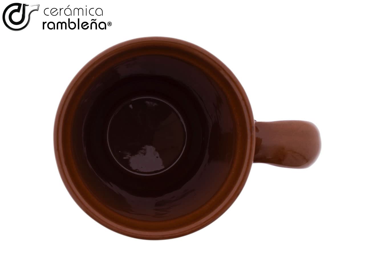 CERÁMICA RAMBLEÑA | Bicchiere da Birra in Terracotta | Bicchiere di Vino Rustici | Baratolli Ceramica Argilla Rossa - Modello 03 | Fatto in Spagna | 330 ml
