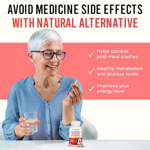 Image of Advanced Glucose Discovery for Sugar Watchers, with Gymnema Sylvestre, Patented Pomegranate Supplement, Crominex 3+, for Glucose Metabolism Wellness - All Natural, Non-GMO - 90 Vegan Capsules