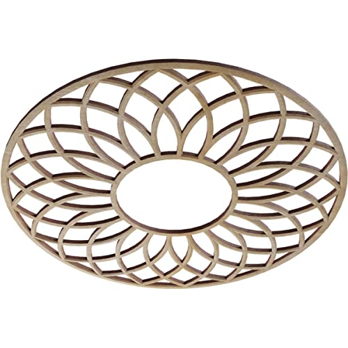 Image of Ekena Millwork 16 inchOD x 5 1 /2 inchID x 3 /8 inchT Cannes Wood Fretwork Pierced Ceiling Medallion, Birch