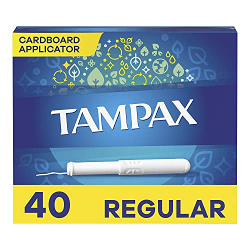 Tampax Tampons Regular Absorbency Cardboard Applicator Leakgaurd Skirt Unscented 40 Count