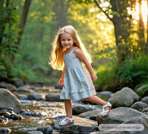 Image of Felix & Flora Toddler Girls Sandals Flower Girl Shoes Soft Rubber Princess Flat Shoes