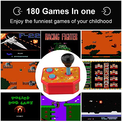 NBCP Handheld Games Console ,Classic Mini Arcade Joystick Plug and Play Built-in 180 TV Video Games for Kids, Children Gift, Birthday Gift (AV Cable) (Mini Handheld) (Orange) - Thumbnail 2