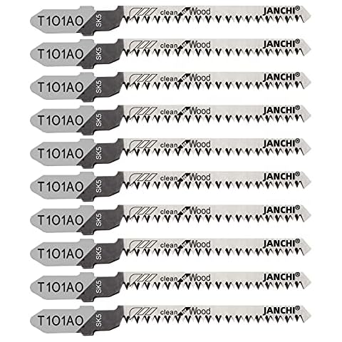 50 Pack T101AO T-Shank Contractor Jigsaw Blade Set Made with HCS, 3-Inch 20TPI Jigsaw Blades Optimized for Cutting Wood, PVC, and Plastic Cover
