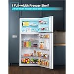 BLACK+DECKER 14.6 Cu. Ft. Top Mount Refrigerator with Freezer, 2 Door Refrigerator with Top Freezer and Adjustable Temperature Control, ENERGY STAR, BR1460HW, White - Image 5