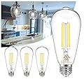 DAYBETTER 4 Pack Vintage LED Edison Bulbs, E26 Led Bulb 60W Equivalent, Dimmable Led Light Bulbs, High Brightness 800 LM Neutral White 4000K, ST58 Antique Filament Bulbs, Clear Glass Style for Home