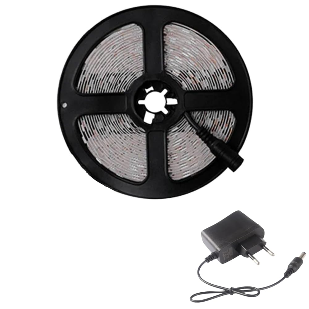 Fita De LED 12V 60 LED/M 3528 IP20 5 Metros + Fonte Eletrônica 2A (3000K (Branco Quente))