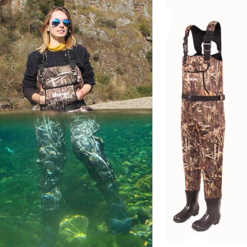 Wader de pesca de neopreno de 5 mm con botas de goma impermeables XL-9 2