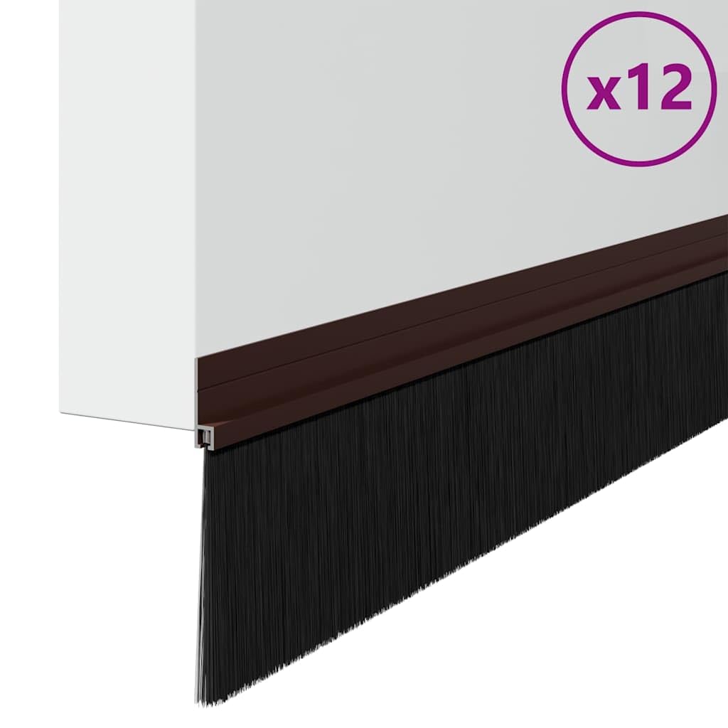 Guarnizioni autoadesive per porte, 12 pezzi, marrone, 100 cm, in lega di alluminio, resistenti alle intemperie, fonoassorbenti, isolanti, per interni, facili da montare, durevoli, design