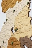 Drewniana mapa Finlandii (44 x 98 cm), wielowarstwowa duża sztuka ścienna z naturalnymi plamami - do salonu, gabinetu, biura