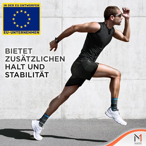 Mata1 - Knöchelbandage für Männer & Frauen - Fußbandage für Plantarfasziitis, Verstauchungen, Achillessehnen & Sehnenentzündungsunterstützung - Verstellbare Kompressionshülse mit elastischen Bändern.