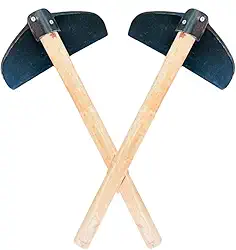 Kit 2 Enxadas Emborrachada cabo 50cm para Transporte de Produto Químico