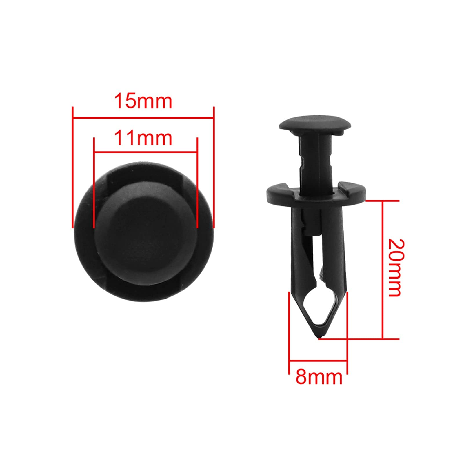 QINQIN LUQIQI 100 X UTV VTT Clips en Plastique Fender Clips Rivets corporels avec dissolvant d'attache Ajuster pour Polaris Predator Rangers RZR Smart Sportif Scrambler