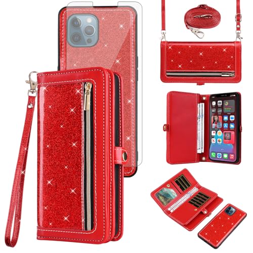 Étui iPhone 12 Pro Max pailleté avec porte-cartes pour libérer vos mains en soirée