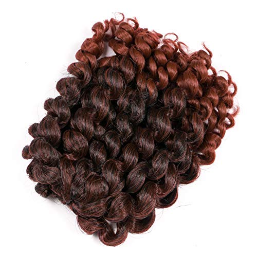 Bounce Curl Crochet Hair Crochet Braids Extensions Ombre Kanekalon Braiding Hair Jumpy Wand 4 pcs 8 inch (color wand 1b/350)