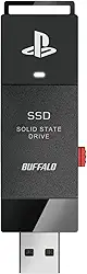 BUFFALO SSD externo de 2,0 TB - Produto oficialmente licenciado - compatível com consoles PS5/consoles PS4 - USB 3.2 Gen2 Tipo A Compact Stick SSD-SAO2.0U3B