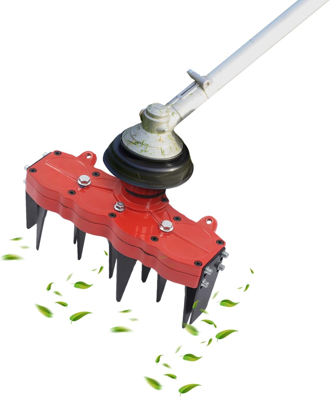 8.27'' L x 2.76'' W Grass Remover Tool Attachment, 4-Tooth Weeding Wheel with Tool Bag, Orchard Mower Weed Wheel Gear for Weed Control in Farms, Gardens, Orchards (4-Tooth)