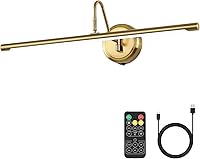 Vista 12 de JOOSENLUX Luces de Pared Modernas a Batería Bronce Antiguo Luces Inalámbricas para Cuadros de Pared de 16.5 Pulgadas Regulables Luces Bajo Encimera