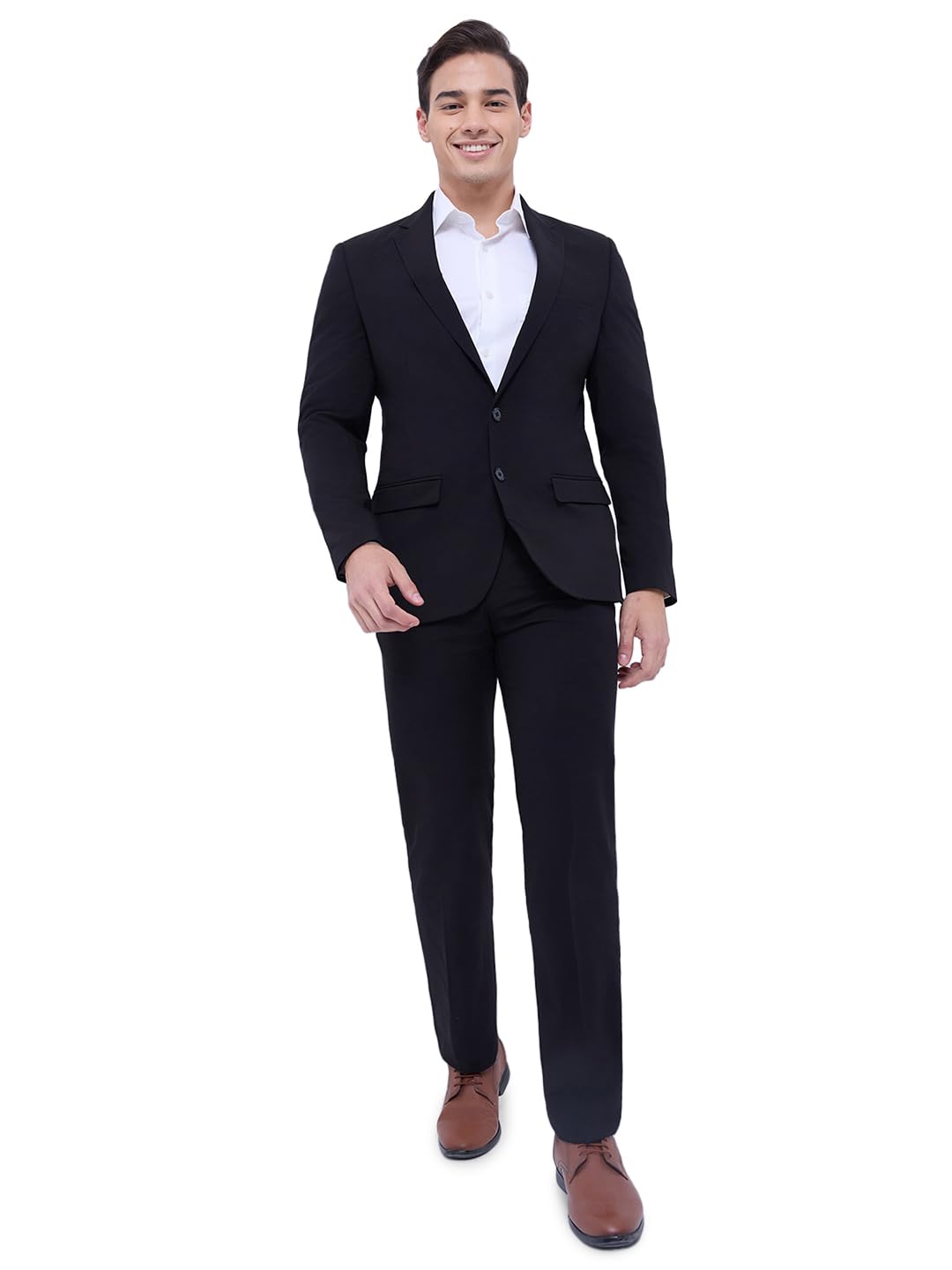raymond Men Contemporary Fit Solid Pattern Terylene Rayon Blend Notch Lapel Full Sleeve Formal Suit-picture-15