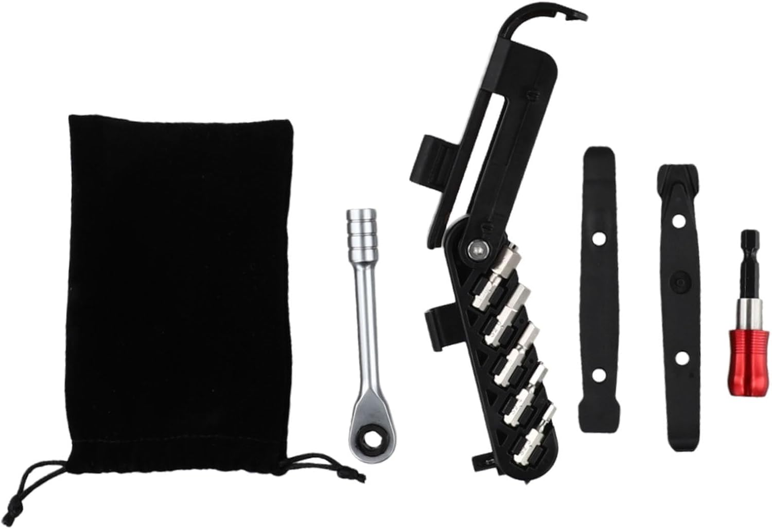 Repair Tool Mountain Bike Ratchet Wrench Combination Tool Set Bike Repair Tool Set with Ratchet Wrench and Extension Bar for Everyday Use