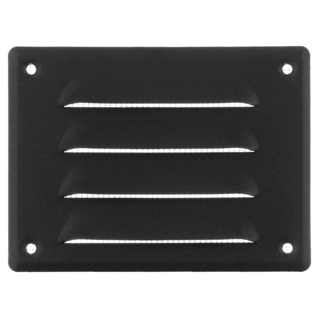 Europlast Anthracite 140X105mm / 6X4" Inch Metal Air Vent Grille Cover With Insect Mesh - Ventilation Cover