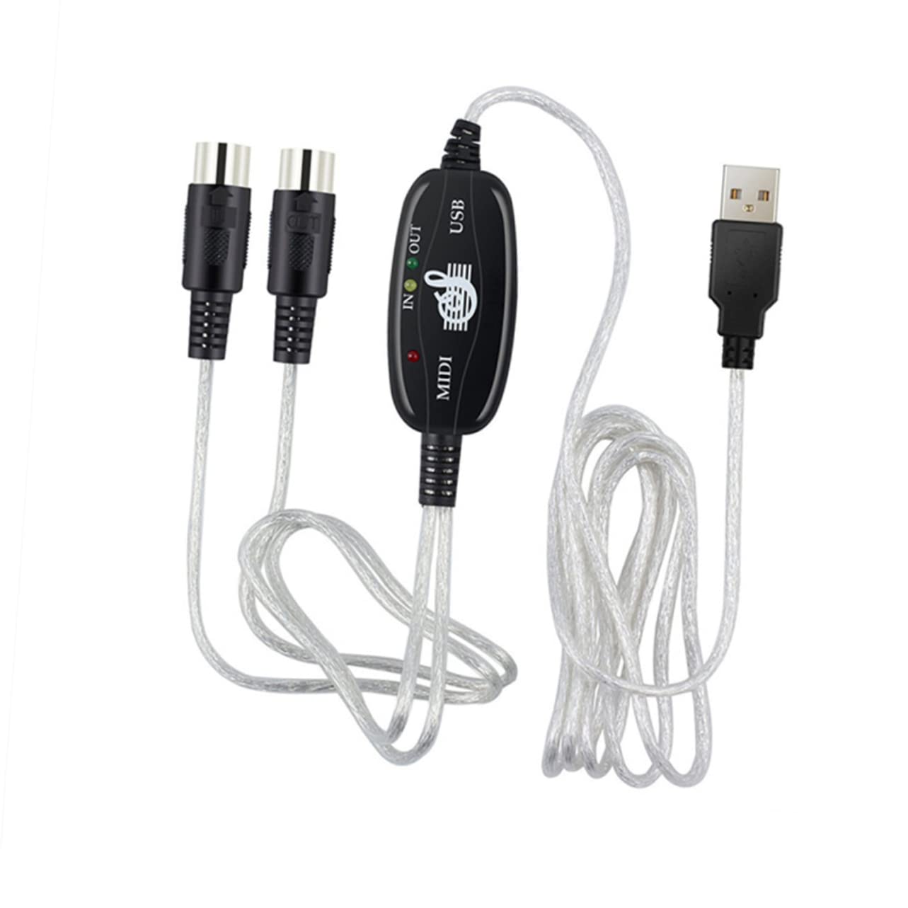Holibanna USB Midi Cable for Music Editing Keyboard Converter Adapter Cable Fast Stable Midi Data Transmission Compatible with Windows Xp to Easy Plug Play Setup