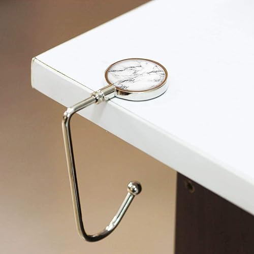 Miniatura 3 de Ganchos para colgar bolsos y bolsos, para colgar en la mesa, para guardar bolsos, para colgar bolsas de mano (mármol blanco + negro)