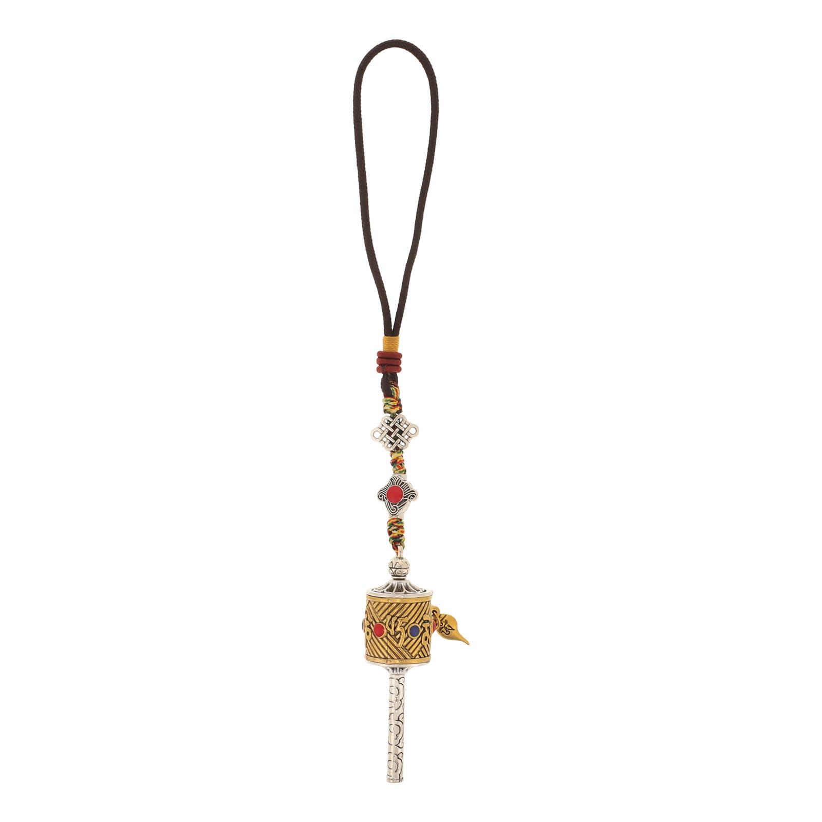 Brelok w kształcie koła modlitewnego w stylu vintage w stylu tybetańskim Brelok do samochodu Zawieszka do samochodu poprawia atmosferę w samochodzie dzięki tradycyjnej chińskiej elegancji i domowym