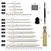 Meikeer 20 Pieces Blending Stumps and Tortillions Set with 2 Pieces Sandpaper Pencil Sharpener, 1 Pencil Extension Tool, 1 Eraser,Sponge Sketch,for Student Sketch Drawing kit