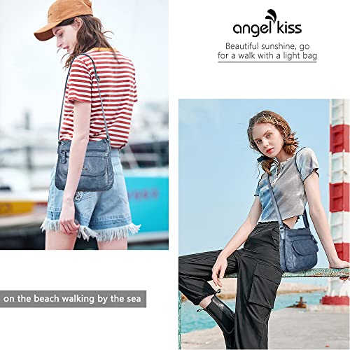 Image of Angelkiss Small Womens Crossbody Bag Leather Shoulder Purse for Women Hobo Bag with Adjustable Shoulder Strap