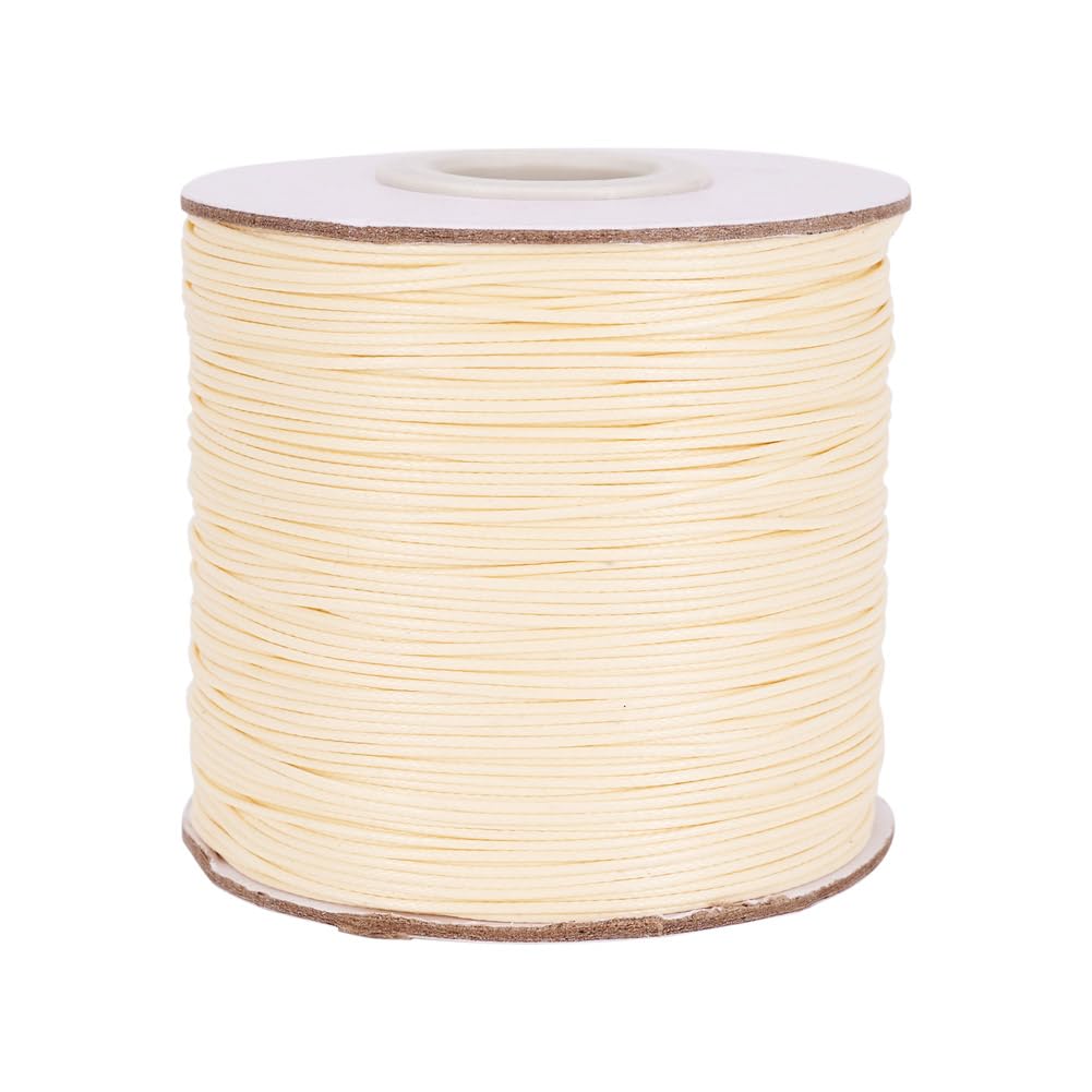 Cheriswelry 70 meter ronde gewaxte polyester koorden lederen draden 0,6 mm kralen touw touw met spoel voor sieraden gevlochten armband macramé maken, groen