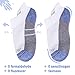 Sunew 6 Pairs Boys Girls Ankle Socks for Kids 8-11 Years Running,Jumping,or Playing-97 Polyester,3 Spandex Comfortable Athletic Low Cut Sock Pack,Wicks Moisture,Fashionable White Blue 8-11 Years