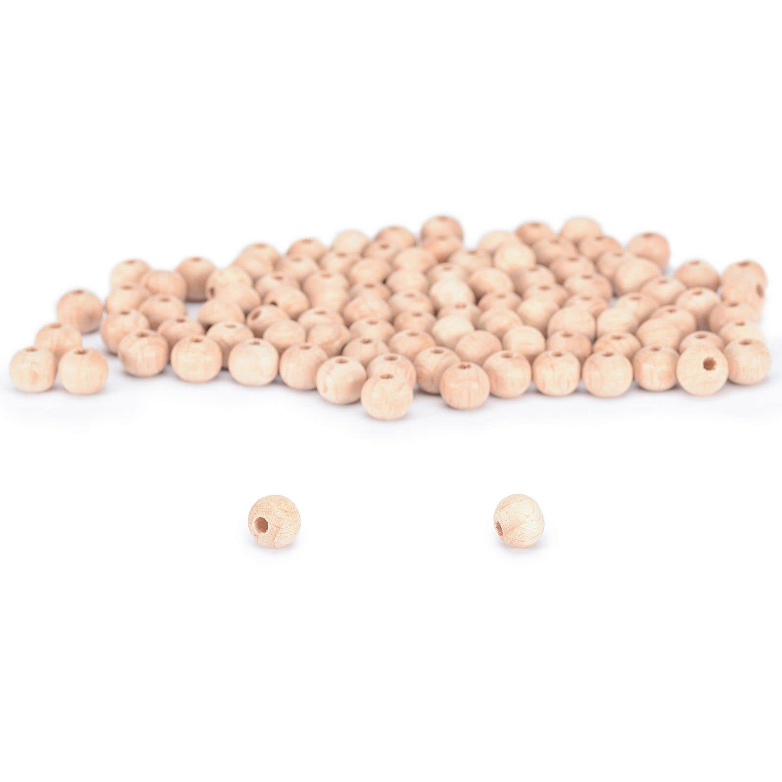Vaessen Creative Wooden Beads 8 mm 100 Pieces, Wood