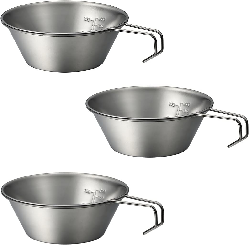 NANGOGEAR 3pcs Set Stainless Steel Camping Sierra Cup 310ml (21111)