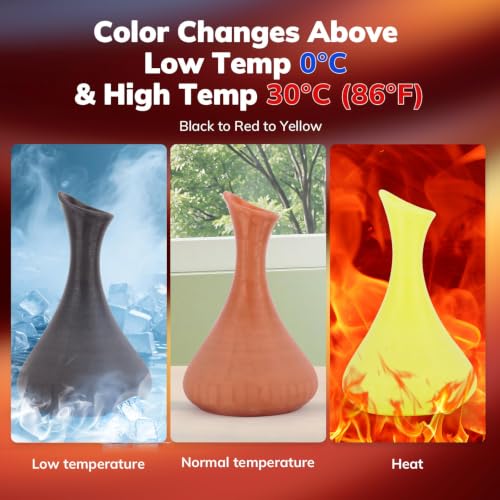 Image of AMOLEN 3D Printer Filament, Triple Color Temp Change Black to Red to Yellow PLA Filament 1.75mm, Cold & Heat Color Change with Temperature, Dimensional Accuracy + /- 0.02mm, 1KG, Fits Most FDM Printers