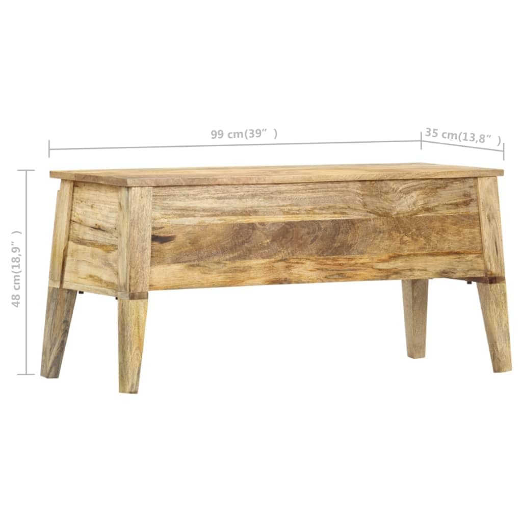 Caja de Almacenamiento 99 x 35 x 48 cm Mango de Madera Maciza, Espacio de Almacenamiento para Estantería, Ropa, Armario