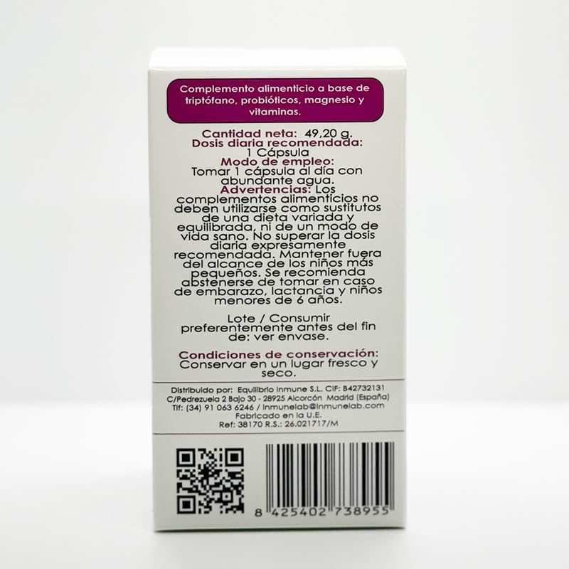 Triptofem (triptófano, probióticos, magnesio y vitaminas.) (60 cápsulas)