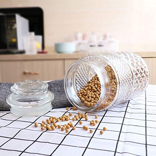 image for Flrolove 60oz Glass Food Storage Canisters Jars with Tight Lids for Ki