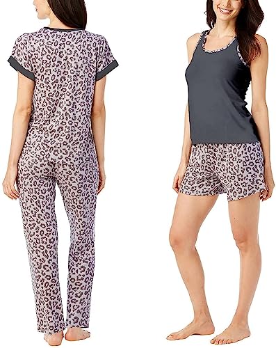 Image of Lucky Brand Women's Pajama Set - 4 Piece Sleep Shirt, Tank Top, Pajama Pants, Lounge Shorts (S-XL)