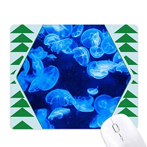 Tapis de souris méduses science nature océan bleu profond tapis en caoutchouc green pine tree