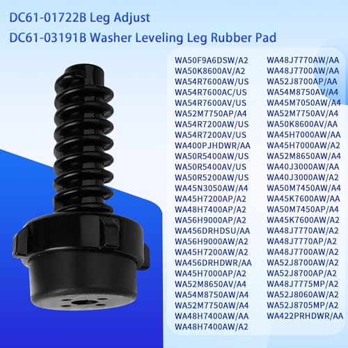 Image of DC61-03191B Leveling Leg Rubber Pad and DC61-01722B Leveling Leg Replacement for Washer Adjustable Leg (4 Pack)