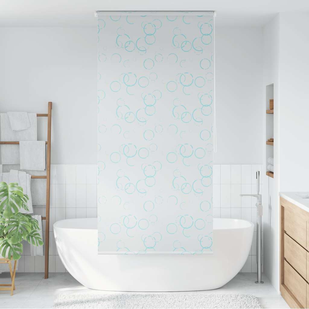Generico Rideau de douche 100 x 240 cm avec motif bulles en EVA, résistant à l'eau et séchage rapide