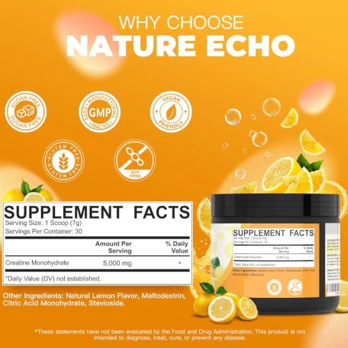 Image of Creatine Monohydrate Powder - Lemon - 30 Servings
