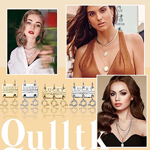 Qulltk Lucky Necklace Layering Clasps 18K Gold And Silver Separator For Stackable Necklaces Chains,Multiple Necklace Clasps And Closures For Layered Look Magnetic thumb #4