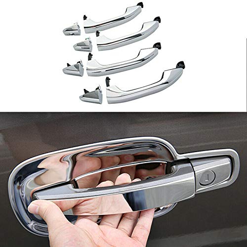 YOUNGERCARDoor Handles for 2014-2019 Chevy Silverado 1500 GMC Sierra 1500 Front Rear Replacement Chrome Set